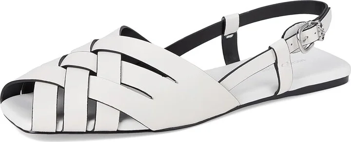 MICHAEL Michael Kors Irene Sling Flat Women's Shoes Optic White : 9 M, Faux Leather - Image 5