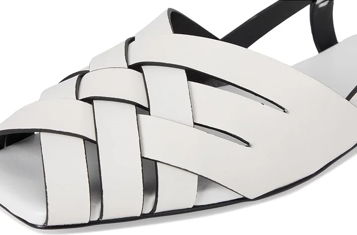 MICHAEL Michael Kors Irene Sling Flat Women's Shoes Optic White : 9 M, Faux Leather - Image 7