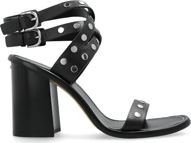 Michael Michael Kors Irene Studded Leather Block Heel Sandals