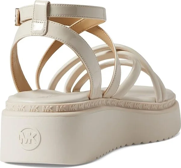 MICHAEL Michael Kors Issi Flatform Women's Shoes Light Cream : 9.5 M, Synthetic/Textile - Image 4
