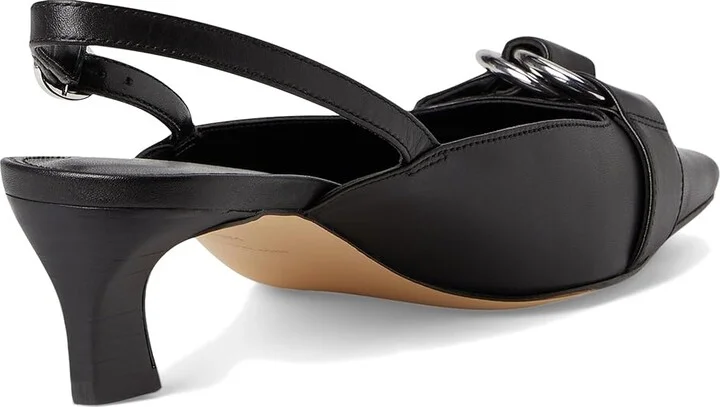 MICHAEL Michael Kors Jaden Kitten Sling Women's Shoes Black : 6.5 M, Leather - Image 4