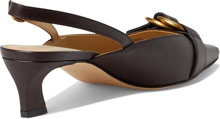 MICHAEL Michael Kors Jaden Kitten Sling Women's Shoes Chocolate : 7 M, Leather - Image 4