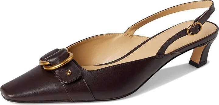MICHAEL Michael Kors Jaden Kitten Sling Women's Shoes Chocolate : 7 M, Leather - Image 5