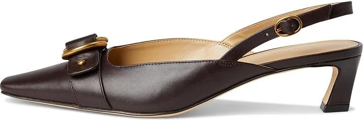 MICHAEL Michael Kors Jaden Kitten Sling Women's Shoes Chocolate : 7 M, Leather - Image 6