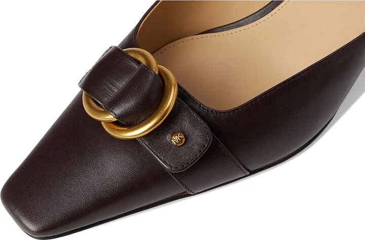 MICHAEL Michael Kors Jaden Kitten Sling Women's Shoes Chocolate : 7 M, Leather - Image 7