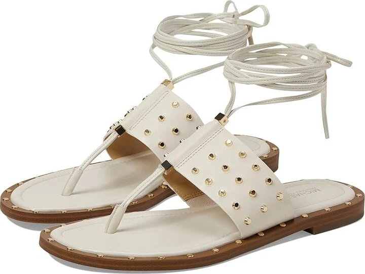 MICHAEL Michael Kors Jagger Flat Sandal Women's Shoes Light Cream : 7 M, Leather