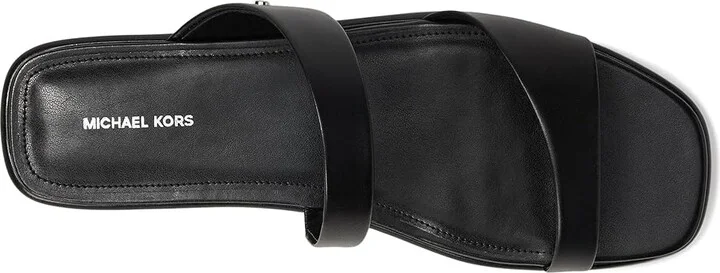 MICHAEL Michael Kors Jaida Flat Sandal Women's Sandals Black : 7 M, Leather - Image 2