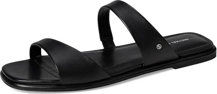 MICHAEL Michael Kors Jaida Flat Sandal Women's Sandals Black : 7 M, Leather - Image 5