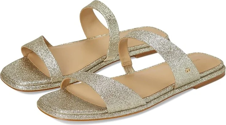 MICHAEL Michael Kors Jaida Flat Sandal Women's Sandals Pale Gold : 7.5 M, Leather