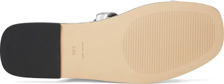 MICHAEL Michael Kors Jaida Flat Sandal Women's Sandals Silver : 9.5 M, Leather - Image 3