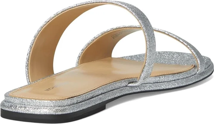 MICHAEL Michael Kors Jaida Flat Sandal Women's Sandals Silver : 9.5 M, Leather - Image 4