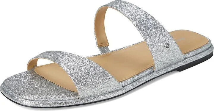 MICHAEL Michael Kors Jaida Flat Sandal Women's Sandals Silver : 9.5 M, Leather - Image 5