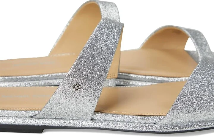 MICHAEL Michael Kors Jaida Flat Sandal Women's Sandals Silver : 9.5 M, Leather - Image 7