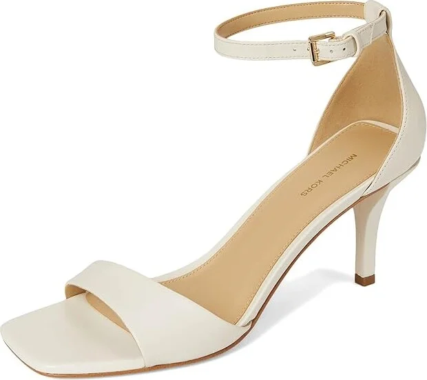 MICHAEL Michael Kors Jaida Heeled Sandal Women's Sandals Light Cream : 9.5 M, Leather - Image 5