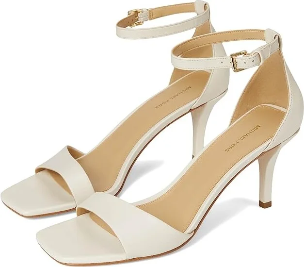 MICHAEL Michael Kors Jaida Heeled Sandal Women's Sandals Light Cream : 9.5 M, Leather