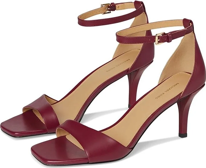 MICHAEL Michael Kors Jaida Heeled Sandal Women's Sandals Mulberry : 9.5 M, Leather