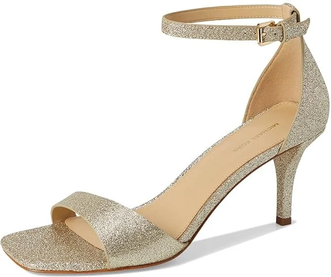 MICHAEL Michael Kors Jaida Heeled Sandal Women's Sandals Pale Gold : 7 M, Leather - Image 5