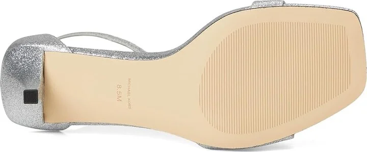 MICHAEL Michael Kors Jaida Heeled Sandal Women's Sandals Silver : 9 M, Leather - Image 3