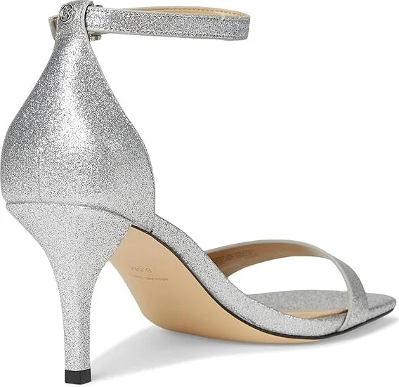 MICHAEL Michael Kors Jaida Heeled Sandal Women's Sandals Silver : 9 M, Leather - Image 4