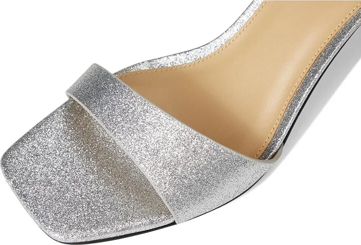 MICHAEL Michael Kors Jaida Heeled Sandal Women's Sandals Silver : 9 M, Leather - Image 7