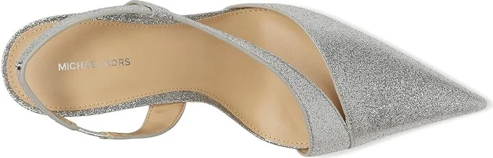MICHAEL Michael Kors Jaida Pump High Women's Heels Silver : 7 M, Leather/Rubber - Image 2