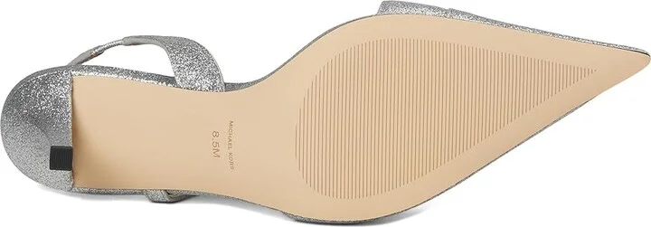 MICHAEL Michael Kors Jaida Pump High Women's Heels Silver : 7 M, Leather/Rubber - Image 3