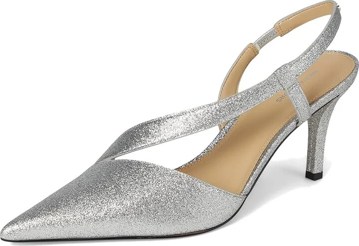 MICHAEL Michael Kors Jaida Pump High Women's Heels Silver : 7 M, Leather/Rubber - Image 5
