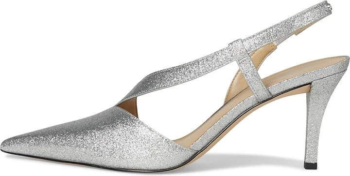 MICHAEL Michael Kors Jaida Pump High Women's Heels Silver : 7 M, Leather/Rubber - Image 6