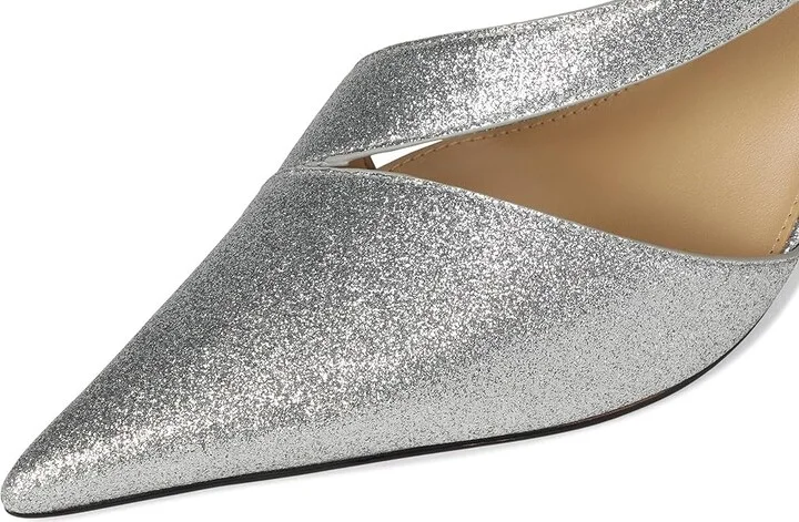 MICHAEL Michael Kors Jaida Pump High Women's Heels Silver : 7 M, Leather/Rubber - Image 7