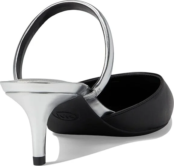 MICHAEL Michael Kors Jessa Flex Mule Kitten Women's Shoes Black/Silver : 6 M, Synthetic/Textile - Image 4