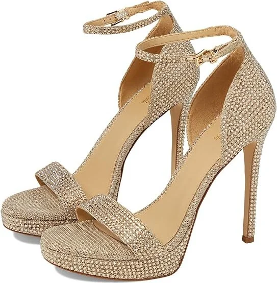 MICHAEL Michael Kors Jordyn Platform Sandal Women's Shoes Pale Gold 1 : 10 M, Leather