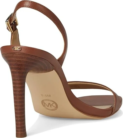 MICHAEL Michael Kors Kasia Heeled Sandal Women's Sandals Luggage : 10 M, Leather - Image 4