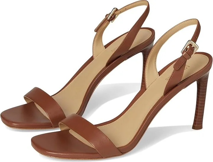 MICHAEL Michael Kors Kasia Heeled Sandal Women's Sandals Luggage : 10 M, Leather