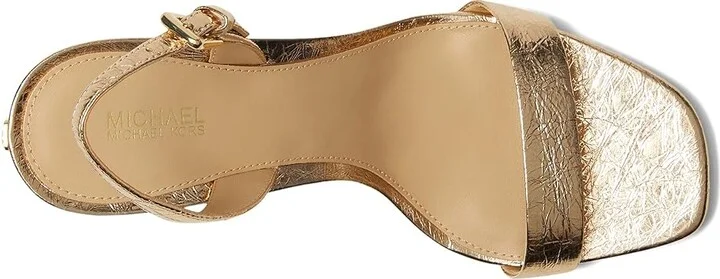 MICHAEL Michael Kors Kasia Heeled Sandal Women's Sandals Pale Gold : 7.5 M, Leather - Image 2