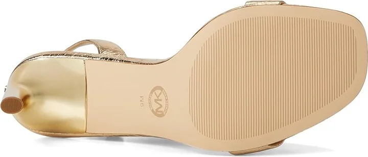 MICHAEL Michael Kors Kasia Heeled Sandal Women's Sandals Pale Gold : 7.5 M, Leather - Image 3