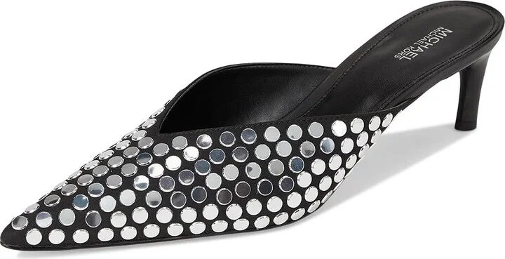 MICHAEL Michael Kors Kasia Mule Pump High Women's Heels Black 2 : 6 M, Leather/Rubber - Image 5