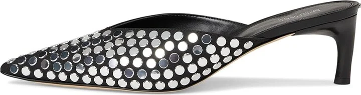 MICHAEL Michael Kors Kasia Mule Pump High Women's Heels Black 2 : 6 M, Leather/Rubber - Image 6