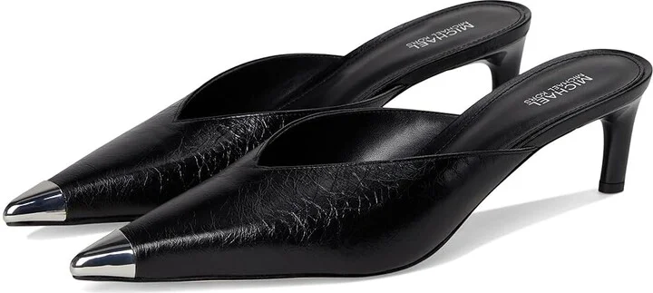 MICHAEL Michael Kors Kasia Mule Pump High Women's Heels Black : 5.5 M, Leather/Rubber