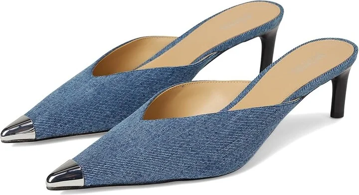 MICHAEL Michael Kors Kasia Mule Pump High Women's Heels Union Wash : 8 M, Leather/Rubber