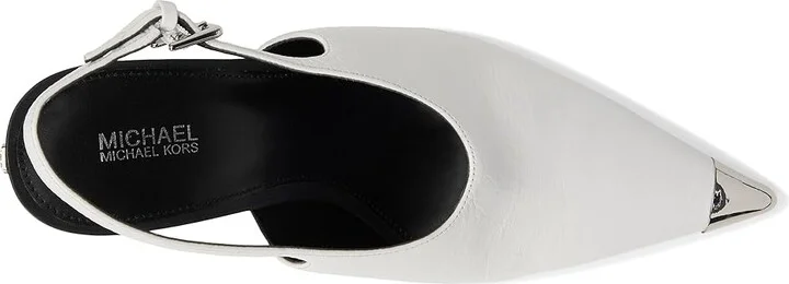 MICHAEL Michael Kors Kasia Pump High Women's Heels Optic White : 8.5 M, Leather - Image 2