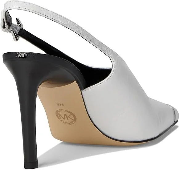 MICHAEL Michael Kors Kasia Pump High Women's Heels Optic White : 8.5 M, Leather - Image 4