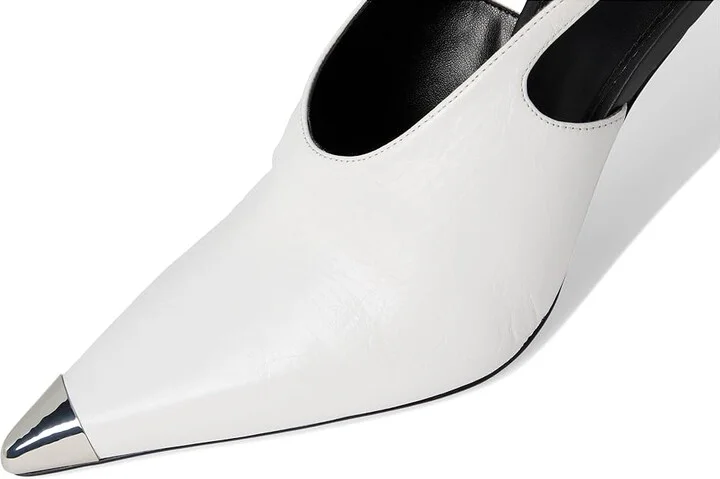MICHAEL Michael Kors Kasia Pump High Women's Heels Optic White : 8.5 M, Leather - Image 7