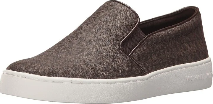 MICHAEL Michael Kors Keaton Slip-On Women's Slip on Shoes Brown Mini MK Logo Coated Canvas/Suprema Nappa Sport : 6.5 M, Canvas/Textile - Image 2