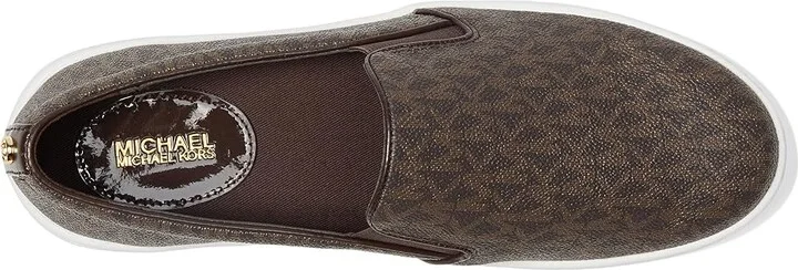 MICHAEL Michael Kors Keaton Slip-On Women's Slip on Shoes Brown Mini MK Logo Coated Canvas/Suprema Nappa Sport : 6.5 M, Canvas/Textile - Image 3