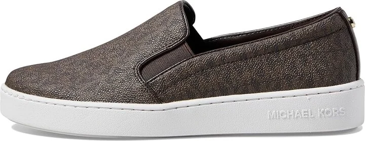 MICHAEL Michael Kors Keaton Slip-On Women's Slip on Shoes Brown Mini MK Logo Coated Canvas/Suprema Nappa Sport : 6.5 M, Canvas/Textile - Image 5