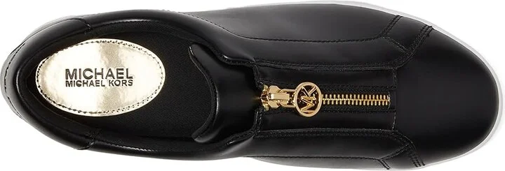 MICHAEL Michael Kors Keaton Zip Slip On Women's Shoes Black : 6 M, Leather - Image 2