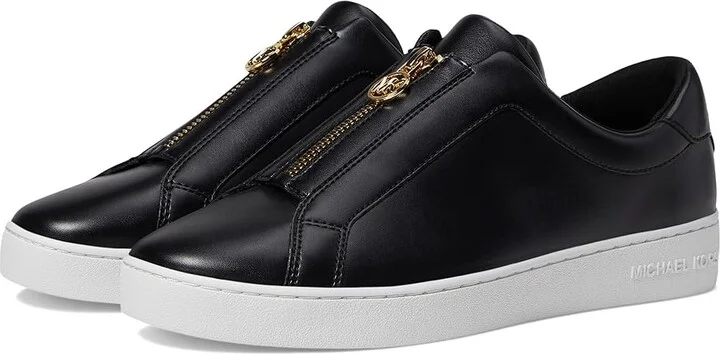 MICHAEL Michael Kors Keaton Zip Slip On Women's Shoes Black : 6 M, Leather