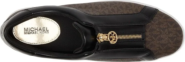 MICHAEL Michael Kors Keaton Zip Slip On Women's Shoes Brown : 6 M, Leather - Image 2