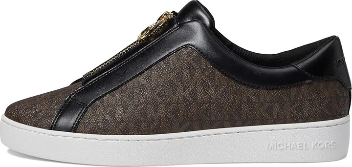MICHAEL Michael Kors Keaton Zip Slip On Women's Shoes Brown : 6 M, Leather - Image 6