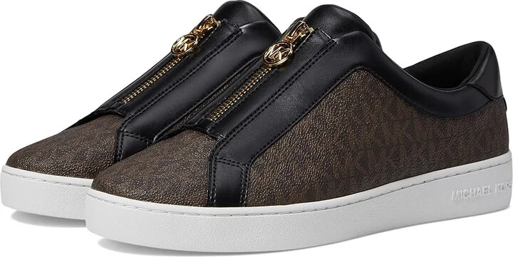 MICHAEL Michael Kors Keaton Zip Slip On Women's Shoes Brown : 6 M, Leather